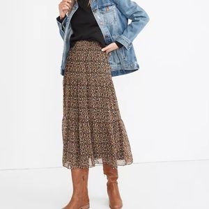 NWT (Re)sourced Georgette Tiered Maxi Skirt in Folktale Paisley